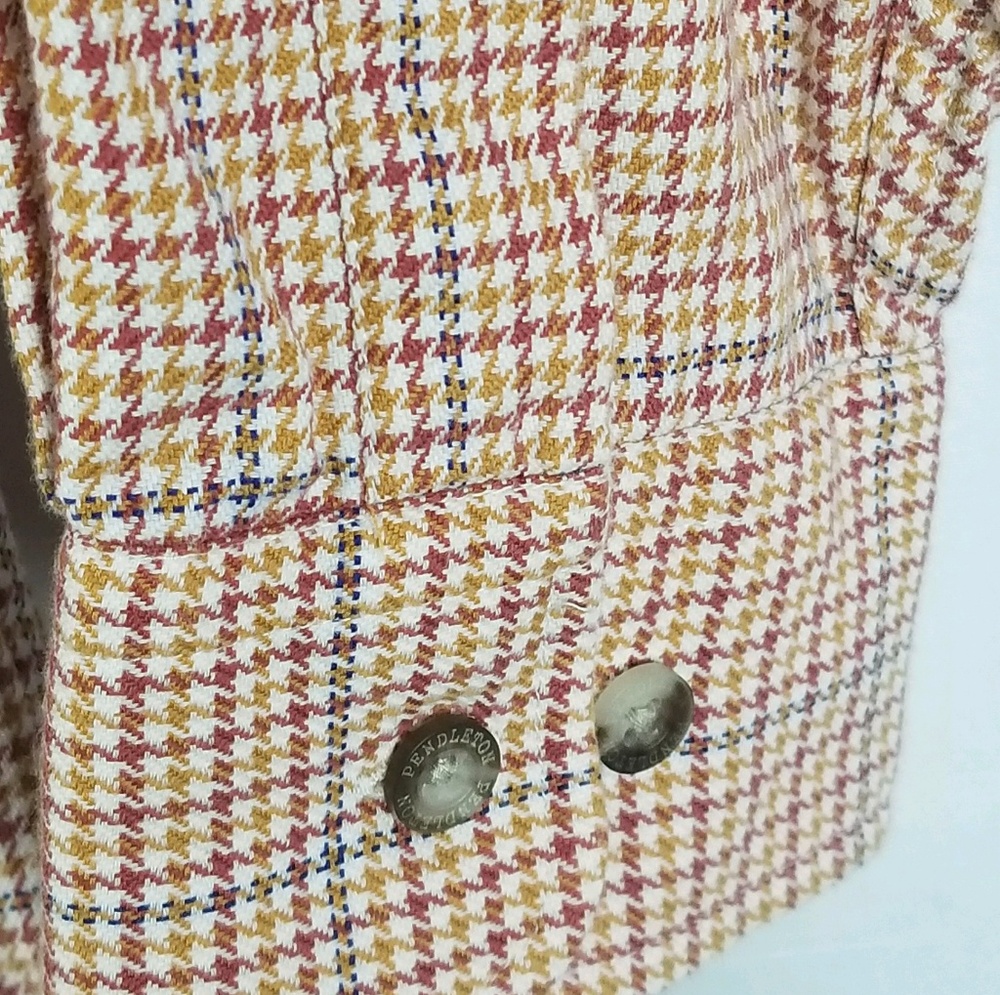 Pendleton Houndstooth Plaid Button Down - image 7